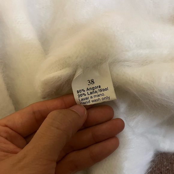 Angel mohair mini cropped cardigan off white ivory XS - Picture 7 of 11